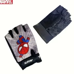 Spider-Man Tegneserie Fingerløse Handsker, Egnet til Udendørs Aktiviteter, Camping, Fiskeri og Cykling Sports Fitness [DB] Black Size M