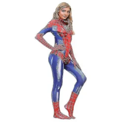 Spiderman-bodysuit til kvinder Halloween Cosplay-kostume S Red M