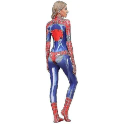 Spiderman-bodysuit til kvinder Halloween Cosplay-kostume S Red M