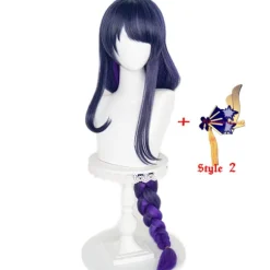 Spil Anime Genshin Impact Raiden Shogun Cosplay Paryk Forudstylet 110cm Lang Varmebestandig Syntetisk Lilla Blandet Farve Baal Parykker shogun paryk,CJY shogun wig en-US | Fyndiq