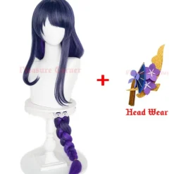 Spil Anime Genshin Impact Raiden Shogun Cosplay Paryk Forudstylet 110cm Lang Varmebestandig Syntetisk Lilla Blandet Farve Baal Parykker shogun paryk,CJY shogun wig en-US | Fyndiq