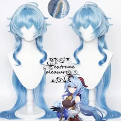 Spil Genshin Impact Ganyu Cosplay Paryk Horn Gradient Lys Mørkeblå Paryk Simulation Hovedbund Syntetisk Varmebestandig Stil 2 Har Hovedbund, CJY Style 2 Have Scalp en-US | Fyndiq