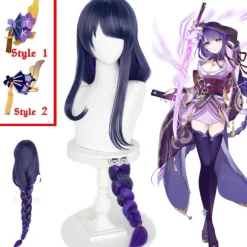 Spil genshin impact raiden shogun cosplay paryk pre stylet 110cm