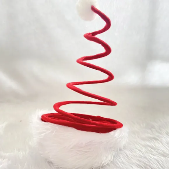 Spiral Santa Hat til Julen - Julemand Hat - Sjov Julefest Hovedbeklædning