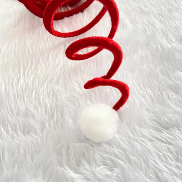 Spiral Santa Hat til Julen - Julemand Hat - Sjov Julefest Hovedbeklædning