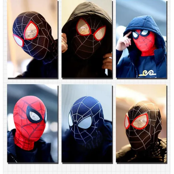 SQBB Sort Mj Spider-Man maske Cosplay - Voksen
