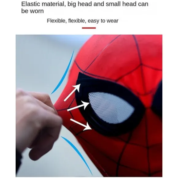 SQBB Sort Mj Spider-Man maske Cosplay - Voksen