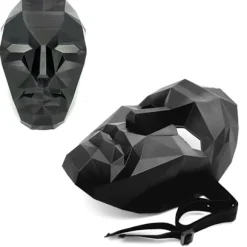 Squid Game forsanger cosplay Halloween maske (sort) Black s