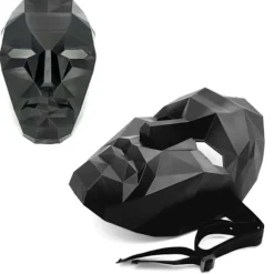 Squid Game Frontmand Cosplay Halloween Maske Sort Black s