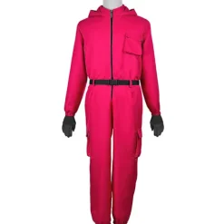 Squid Game Maske Dragt - Cosplay Dragt zy Red XXXL
