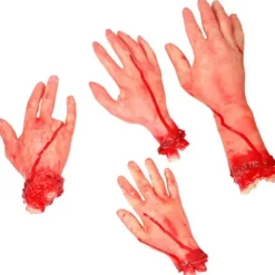st Halloween afskårne hænder og fødder sæt uhyggelige blodige brækkede kropsdele Halloween rekvisitter dekorationer, CJY