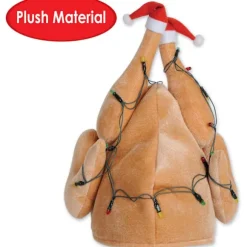 Sæt med 1 Glødende Pludselig Julekalkunhat, Thanksgiving Hat
