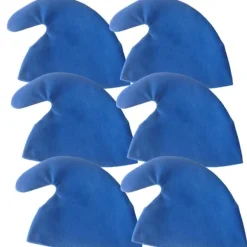 Sæt med 6 jule-alvehuer til mænd og kvinder, farverige huer til julefester, håndlavede cosplay-rekvisitter, gul Blue