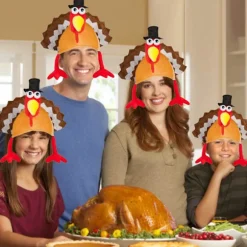 Sæt med 2 Thanksgiving Party Tyrkiet Hatte Kostume Unisex Hat med