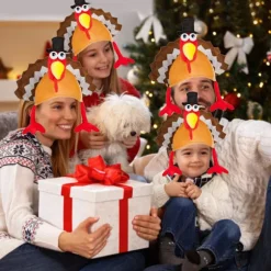 Sæt med 2 Thanksgiving Party Tyrkiet Hatte Kostume Unisex Hat med