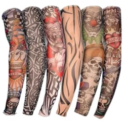 Sæt med 6 Udendørs Cykling Tattoo Ærmer Sømløse Mænds og Kvinders Blomst Arm Udendørs Solbeskyttelse Arm Ærmer