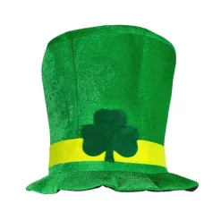 St. Patricks Dag Grøn Fløjl Shamrock Hat til Mænd Kvinder Irsk Fest Cosplay[D]