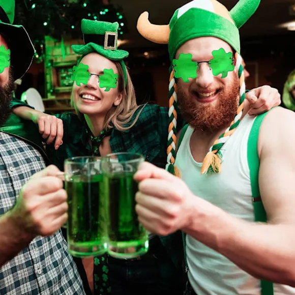 St. Patrick's Day Irske Kløverblade Grønne Alfekostume Briller 1 Pakke