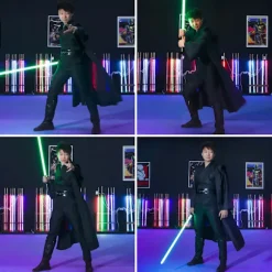Star Wars Kenobi Jedi Robe - Premium Sort Cosplay Kostume til Lyssværdsdueller Black XL