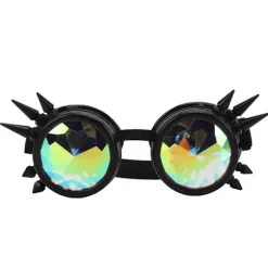 Steampunk Briller Retro ABS Elastisk Bånd Kalejdoskop Rave Briller Party Sort