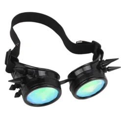 Steampunk Briller Retro ABS Elastisk Bånd Kalejdoskop Rave Briller Party Sort