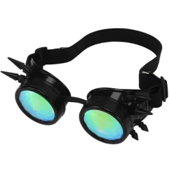 Steampunk Briller Retro PC ABS med elastisk rem Kaleidoscope Rave Briller til Fest Sort