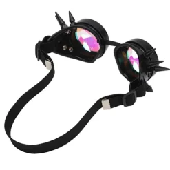 Steampunk Briller Retro PC ABS med elastisk rem Kaleidoscope Rave Briller til Fest Sort