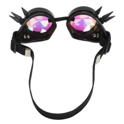 Steampunk Briller Retro PC ABS med elastisk rem Kaleidoscope Rave Briller til Fest Sort
