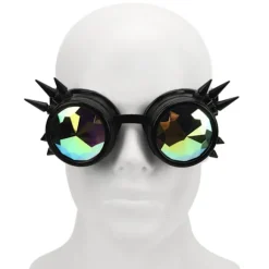 Steampunk Briller Retro PC ABS med elastisk rem Kaleidoscope Rave Briller til Fest Sort