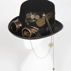 Steampunk Høj Hat Gear Gotiske Briller Retro Tung Industri Hat Hovedbeklædning