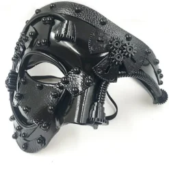 Steampunk Metal Cyborg Venetiansk Maske, Maskerade Maske til Halloween Fest/Operaens Fantom/Mardi Gras Bal
