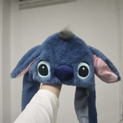 Stitch Tegneserie Plys Hat med Bevægelige Ører - Bløde Øreklapper Vinterhat Blå Pink til Kvinder Pakkbar Håndvask Dark Blue