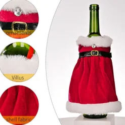 Strikkede Vinflaske Sweaters, Festlige Bordpynt, Velegnet til Jul, Halloween, Fødselsdagsfester, Familiesammenkomster, Lavet med Glat og