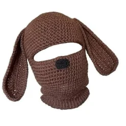Strikket Hue, Balaclava Hue, Uldhue, Hornhue til Halloweenfest