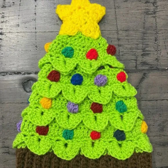 Strikket juletræshat Holder varmen Hovedhat Dekorationer Tilbehør til ferie fødselsdag nytårsfest dekorationer rosenrødCJY Avocado Grøn Farve Avocado Green Colore child | Fyndiq