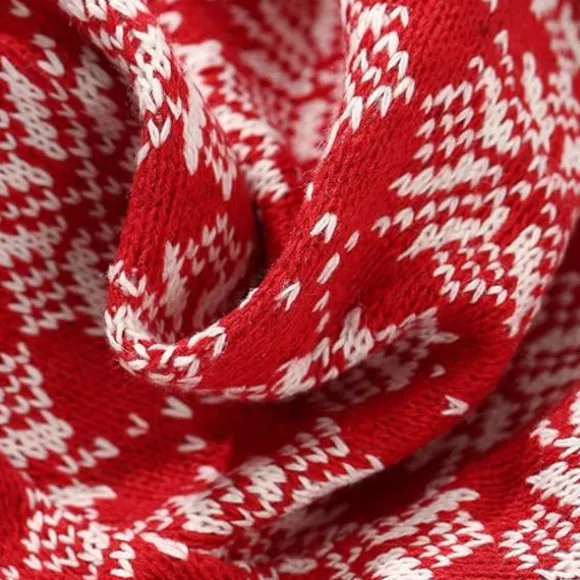 Strikket nissehue, julehue til voksne, unisex hvid komfort plus