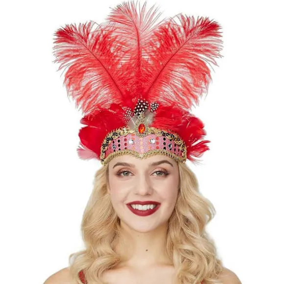 Strudsefjer Hovedbeklædning Halloween Hovedbeklædning Fascinator Dekorativ Hårbøjle Unik Kompatibel med Kvinder Fest Kostume gul grøn lilla Pink