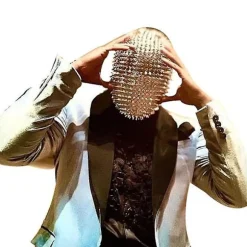 Studded Spikes Full Face Jewel Margiela Ansigtsmaske Til Halloween Cosplay Sjov Rose Gold