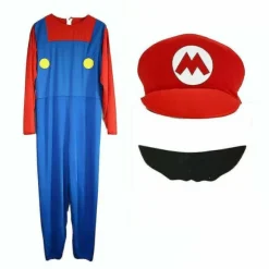 Super ario Bros. Maskerade Kostume til Voksne Mænd Cosplay Kostume Rød M Rød Red M