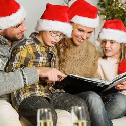 Super Lang Julemandshat, nyhed Julehat med Komfortforing & Plys Kant, julepynt til børn og voksne, jul Nytår Festi 45cm