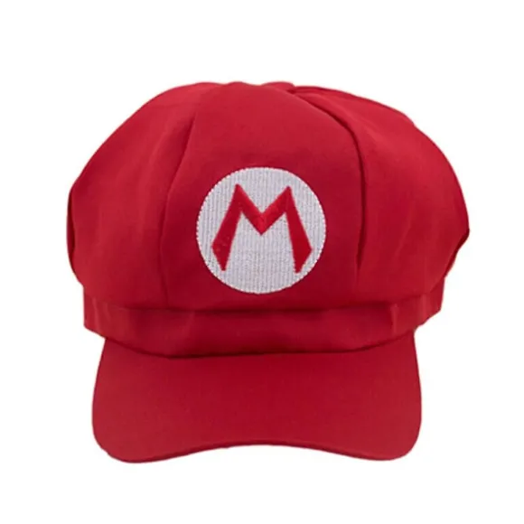 Super Mario Bros Luigi Wario Waluigi Hat Kasket Maskerade Anime Cosplay Kostume Party Voksen Kreative Gaver Rød Red color