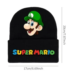 Super Mario Bros Strikket Hat til Mænd, Kvinder og Unisex - Vintervarm Hat med Manschet B