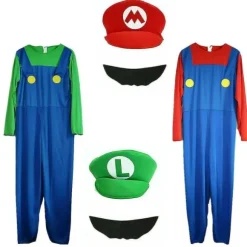 Super Mario Bros. Udklædning til Voksne Mænd Kostume Cosplay Kostume Grøn L Green L