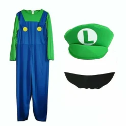 Super Mario Bros. Udklædning til Voksne Mænd Kostume Cosplay Kostume Grøn L Green L