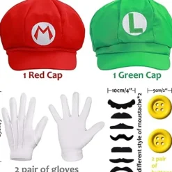 Super Mario Kostume Luigi Hat Mario Halloween Kostume Cap Remme