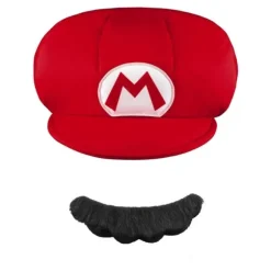 Super Mario Udklædningskasket og Overskæg Multifarvet