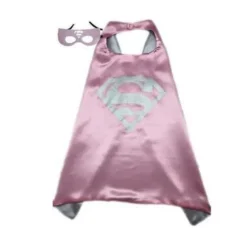 Superhelte Cosplay Kapper + øjenmaske til børn Halloween kostume pink Superman Kappe + øjenmaske pink Superman pink Superman