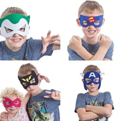 Superhelte Masker Festartikler - 32 Pak Filt og Elastiske Masker til Børn{hw}