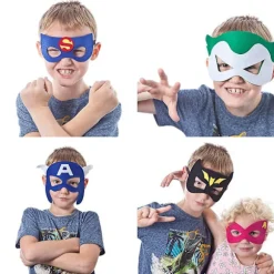 Superhelte Masker Festartikler - 32 Pak Filt og Elastiske Masker til Børn{hw}