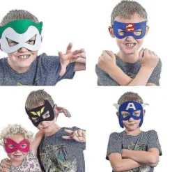 Superhelte masker festartikler til børn (32-pak) filt og elastik